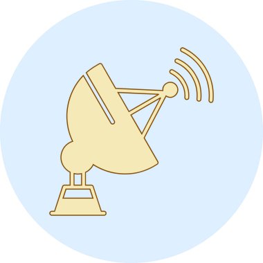 Uydu anten vektör simgesi. Beyaz arkaplanda çizgi vektör çizimi. uydu simgesi.