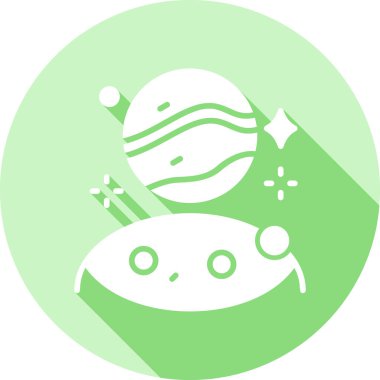 Şirin bir uzaylı simgesinin vektör çizimi