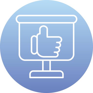 Başparmak yukarı. Web simgesi vektör illüstrasyonu