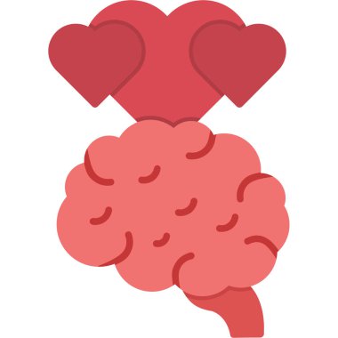 Kalp vektör illüstrasyon dizaynlı beyin