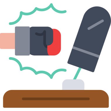 Düz tarzda boks eldiveni simgesi