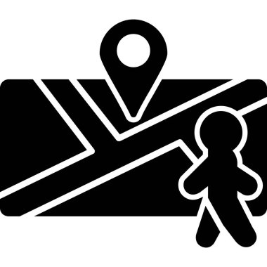 Teslimat Konumu simgesi, vektör illüstrasyonu