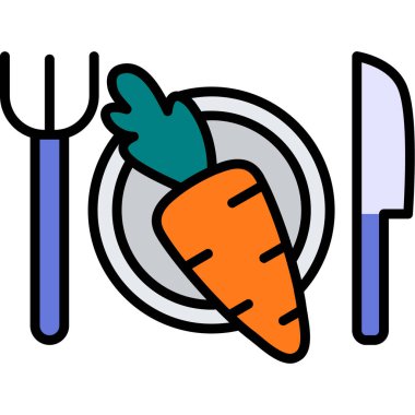 Vektör Havuç Simgesi İllüstrasyonu