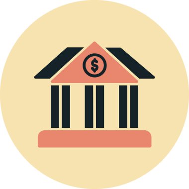 Banka. Web simgesi basit illüstrasyon