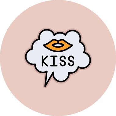 Bulutlu bir karikatür kalp çıkartması.