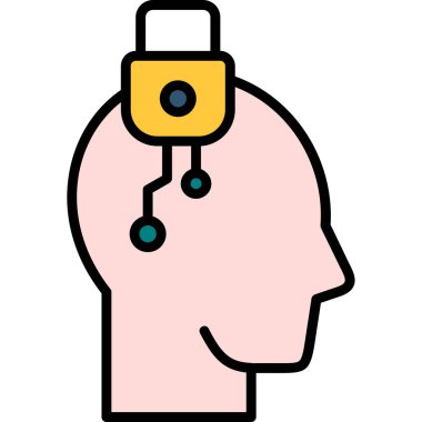 Beyin. Web simgesi basit tasarım