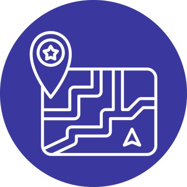 Konumu harita simgesi. Vektör çizim