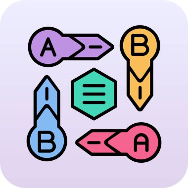 renk çizgisi cetvel simgesini beyaz arkaplanda izole etti. Düz sembol. Renkli simgeler halinde dizilmiş. vektör illüstrasyonu