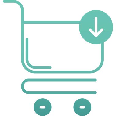 Alışveriş arabası ikon vektör illüstrasyonu