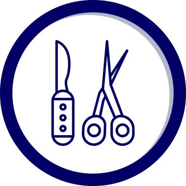 Makas. Web simgesi basit illüstrasyon