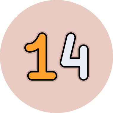 Tek izole edilmiş sayı simgesinin vektör illüstrasyonu