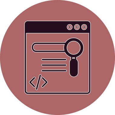 Web arama simgesi, vektör illüstrasyonu