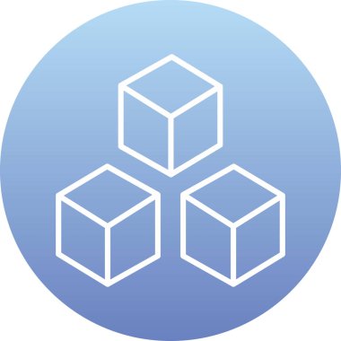 Küp. Web simgesi basit illüstrasyon