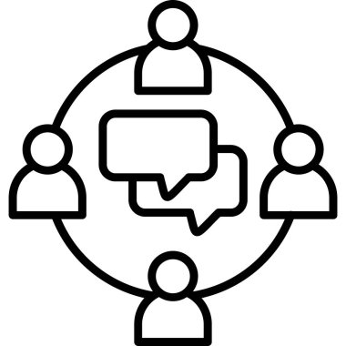 iş insanları vektör çizgisi simgesi