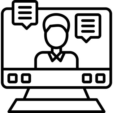 İş iletişim simgesi, vektör illüstrasyonu