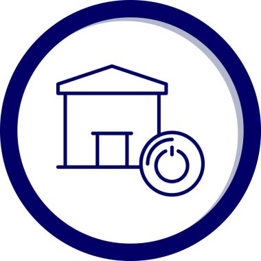 Traktörlü bir binanın vektör simgesi