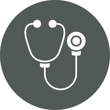 Beyaz arkaplanda stetoskop, illüstrasyon, vektör.