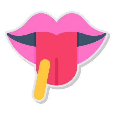 Dili çıkmış dudaklar. vektör illüstrasyonu