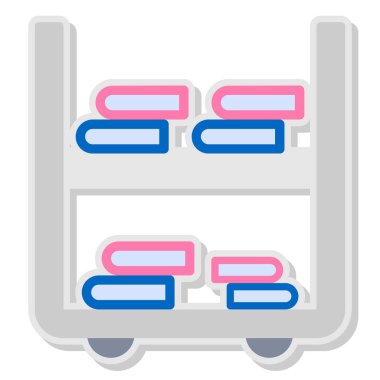 Süpermarket raf simgesi. Basit resimleme