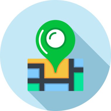 işaretleyici vektör düz simge dizaynlı harita konum iğnesi