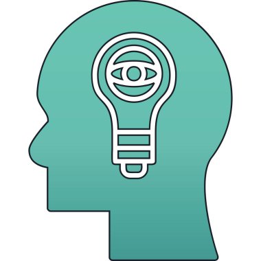 beyin ikonu vektör illüstrasyonu