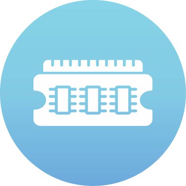 Uzun gölgeli beyaz çizgi elektrikli matkap ikonu. Elektrikli araç işareti. Mavi daire düğmesi. vektör illüstrasyonu