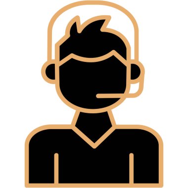 Müşteri desteği. Web simgesi vektör illüstrasyonu