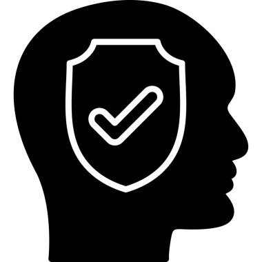 Kalkan simgesi olan bir adamın vektör çizimi