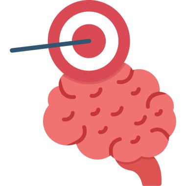 Beyin simgesi, vektör, renk çizimi olan beyin