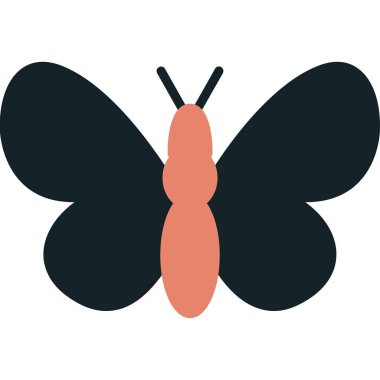 Kelebek düz vektör simgesi