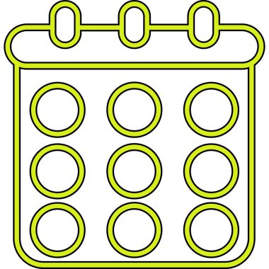 Takvim simgesinin vektör illüstrasyonu