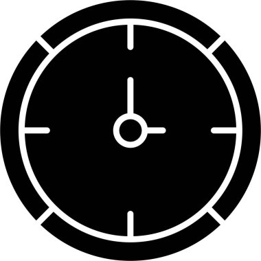 Saat simgesi beyaz arkaplan vektör illüstrasyonunda izole