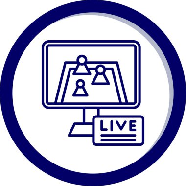 canlı konferans, web simgesi, vektör illüstrasyonu