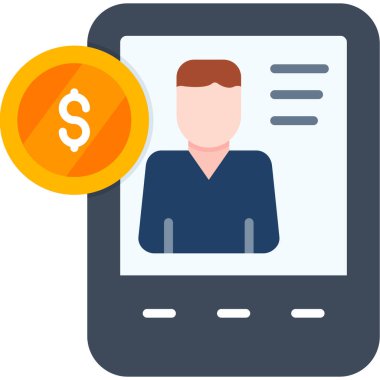 bankacılık gezici simgesi düz biçimli