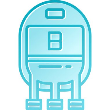 Mavi bir robot simgesinin vektör illüstrasyonu