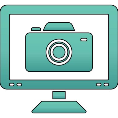 Bilgisayar simgesi. Web için dizüstü bilgisayar vektör simgelerinin özet çizimi