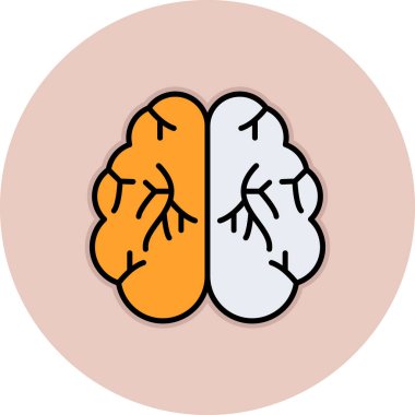 Beyin. Web simgesi basit illüstrasyon