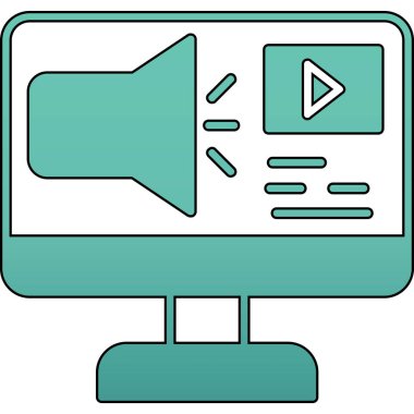 hoparlör vektör çizgisi renk simgesi