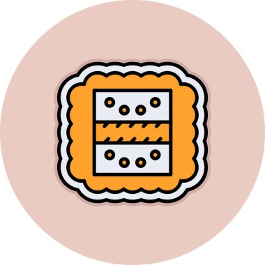 Bisküvi simgesinin vektör illüstrasyonu