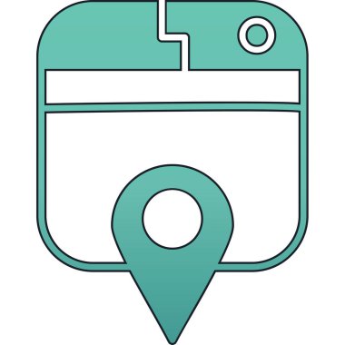 konum haritası pin doldurulmuş çizgi vektör dekoru