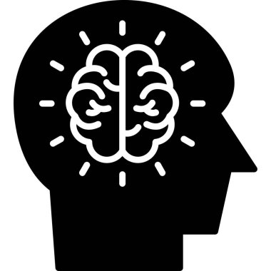 Beyin. Web simgesi basit tasarım