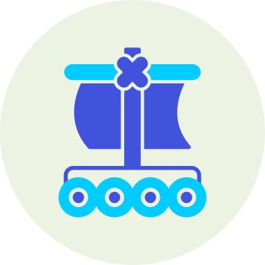 Bir tren simgesinin vektör illüstrasyonu