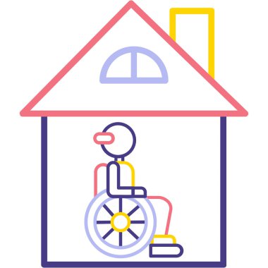 tekerlekli sandalye ikonu vektör illüstrasyonu