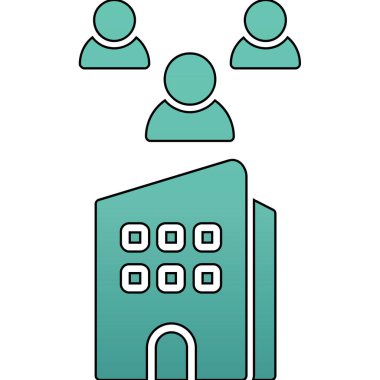 Ofis vektör illüstrasyon tasarımındaki bir grup insan