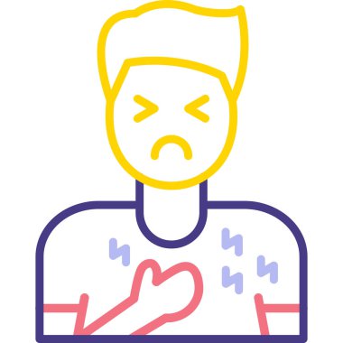 Beyaz arkaplanda izole edilmiş kalp ağlama ikonu. duygusal