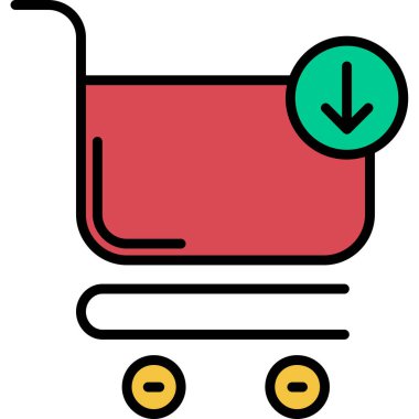 Sepet ikonu vektör illüstrasyonu