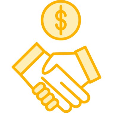 Bir el sıkışma simgesinin vektör illüstrasyonu