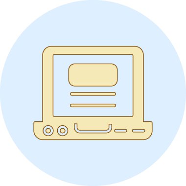 Bilgisayar monitörü. Web simgesi basit illüstrasyon