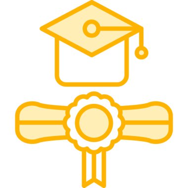 Mezuniyet. Web simgesi basit illüstrasyon