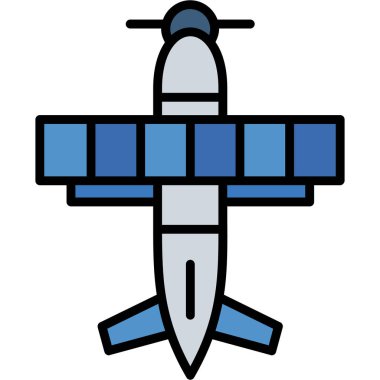 uçak uçak ikonu - ana hatlar biçiminde